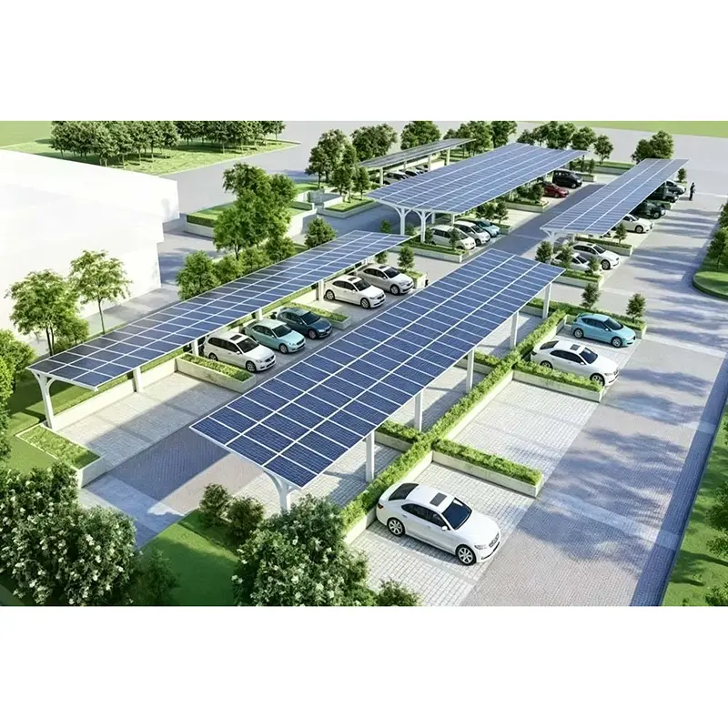 Hệ thống bãi đậu xe năng lượng mặt trời ống vuông